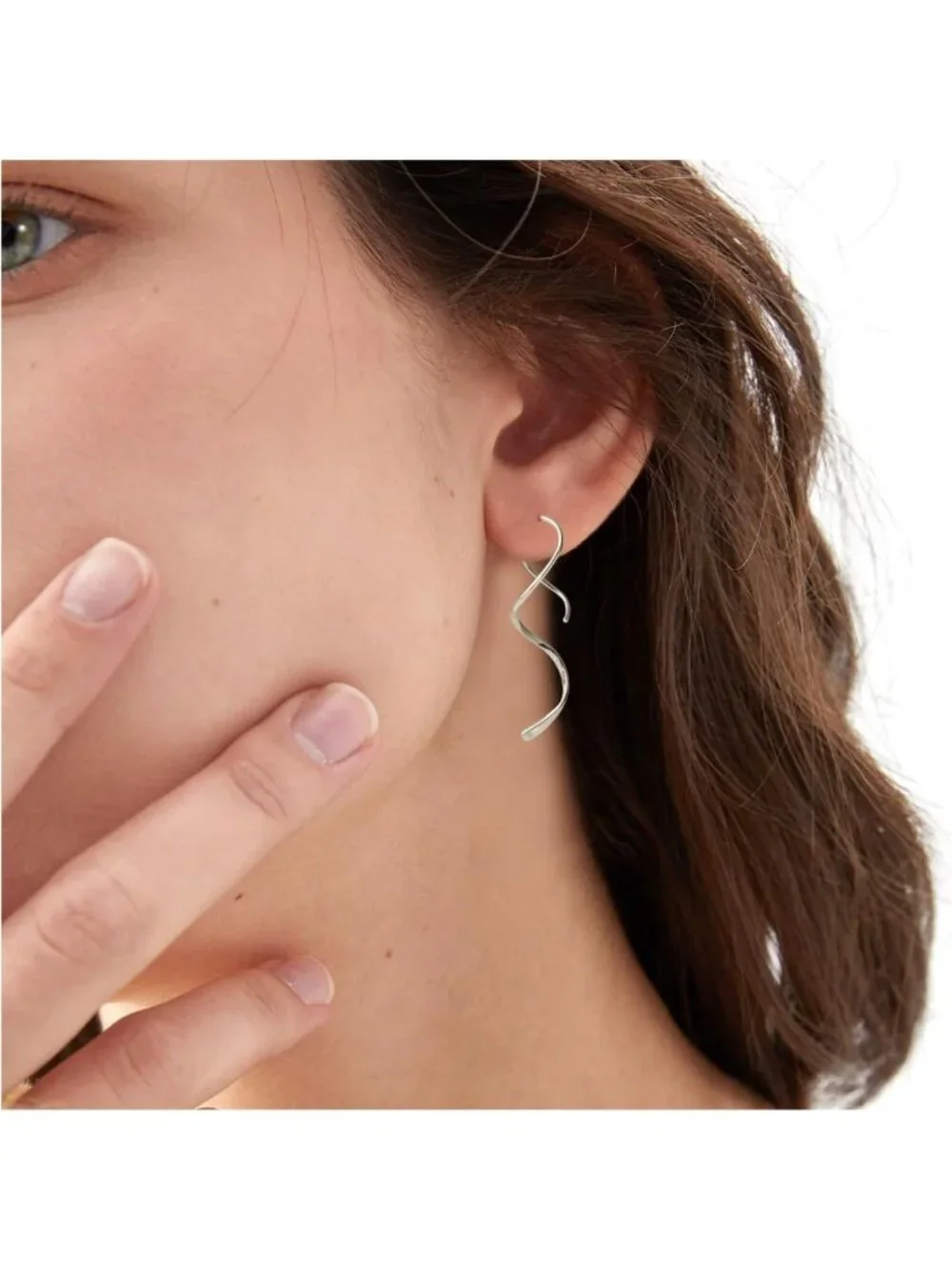 Handmade 925 Sterling Silver Spiral Threader Earrings | Elegant Pull Through